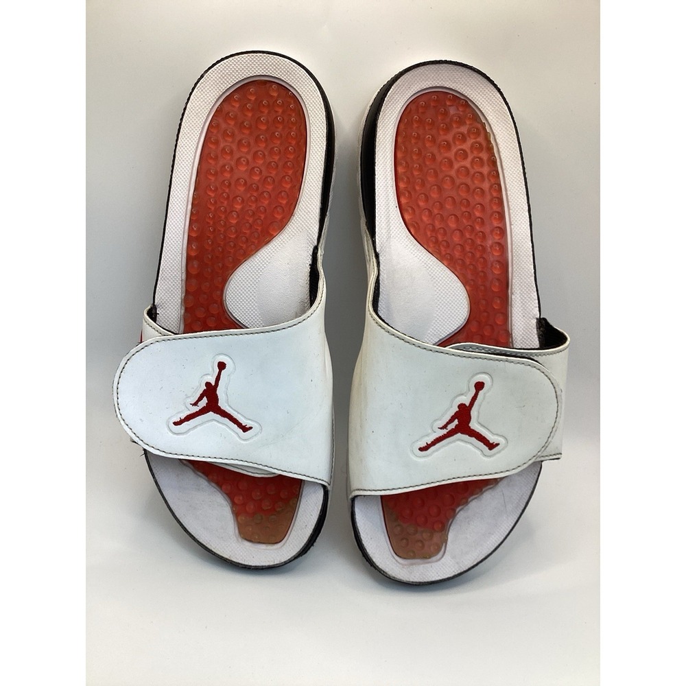 Sz 9 Jordan Hydro V Retro White/Fire Red-Black,
